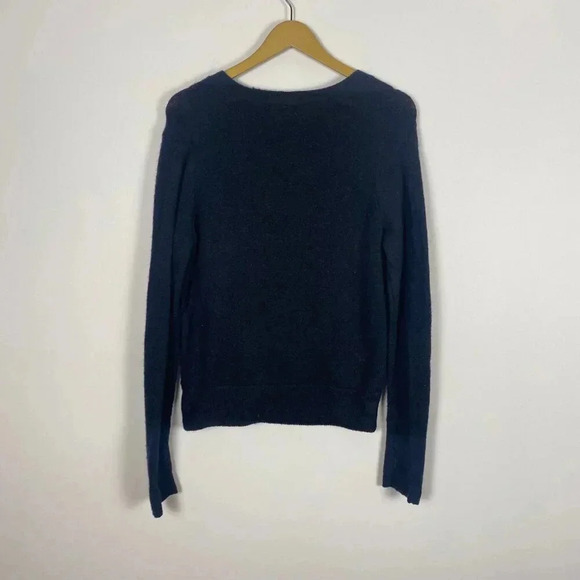 Madewell Alpaca Wool Black Faux Wrap Sweater - Picture 7 of 9